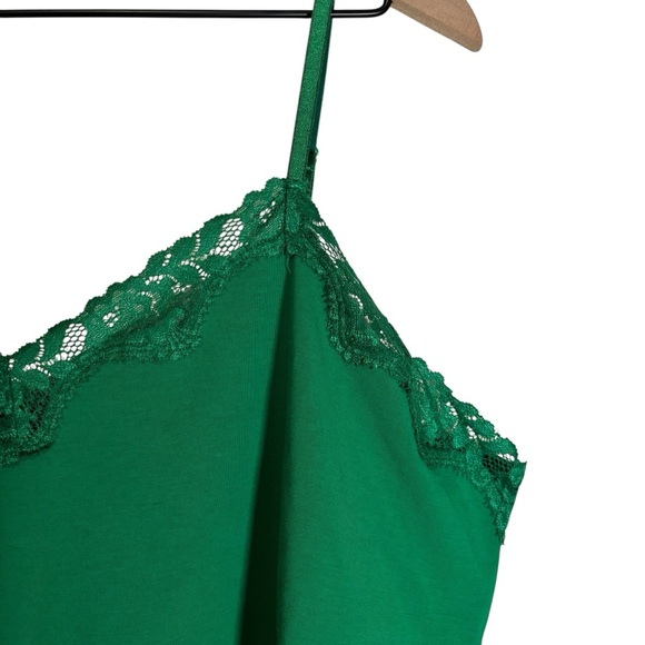 NWT St. John’s Bay Green Lace Trim Tank Top Women’s Size 2X Shelf Bra Y2K Casual - Picture 4 of 13
